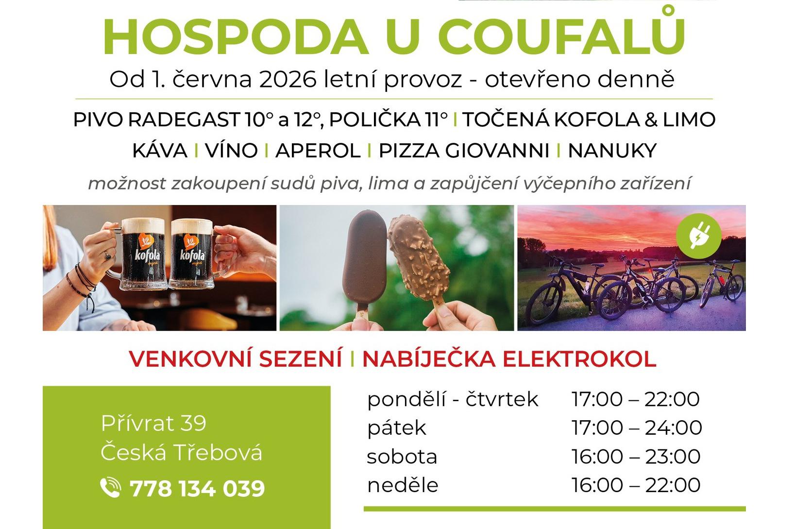 Letní otevírací doba