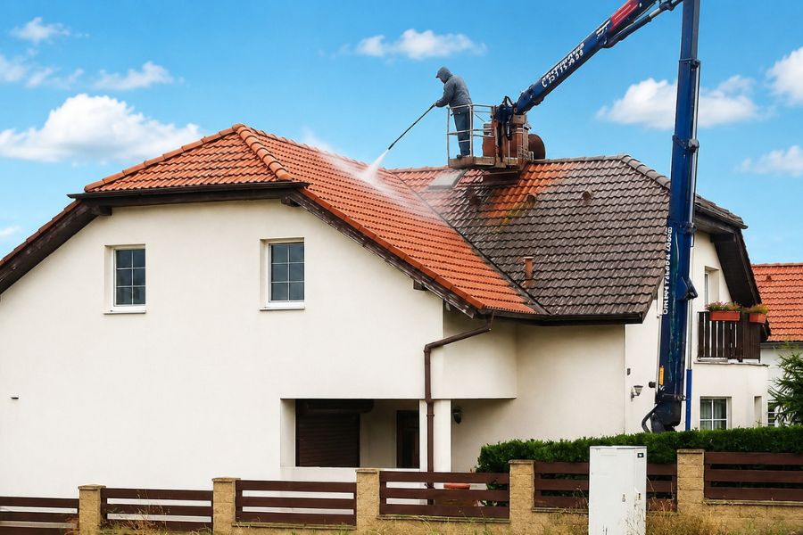 Čištění střech od mechů a lišejníků