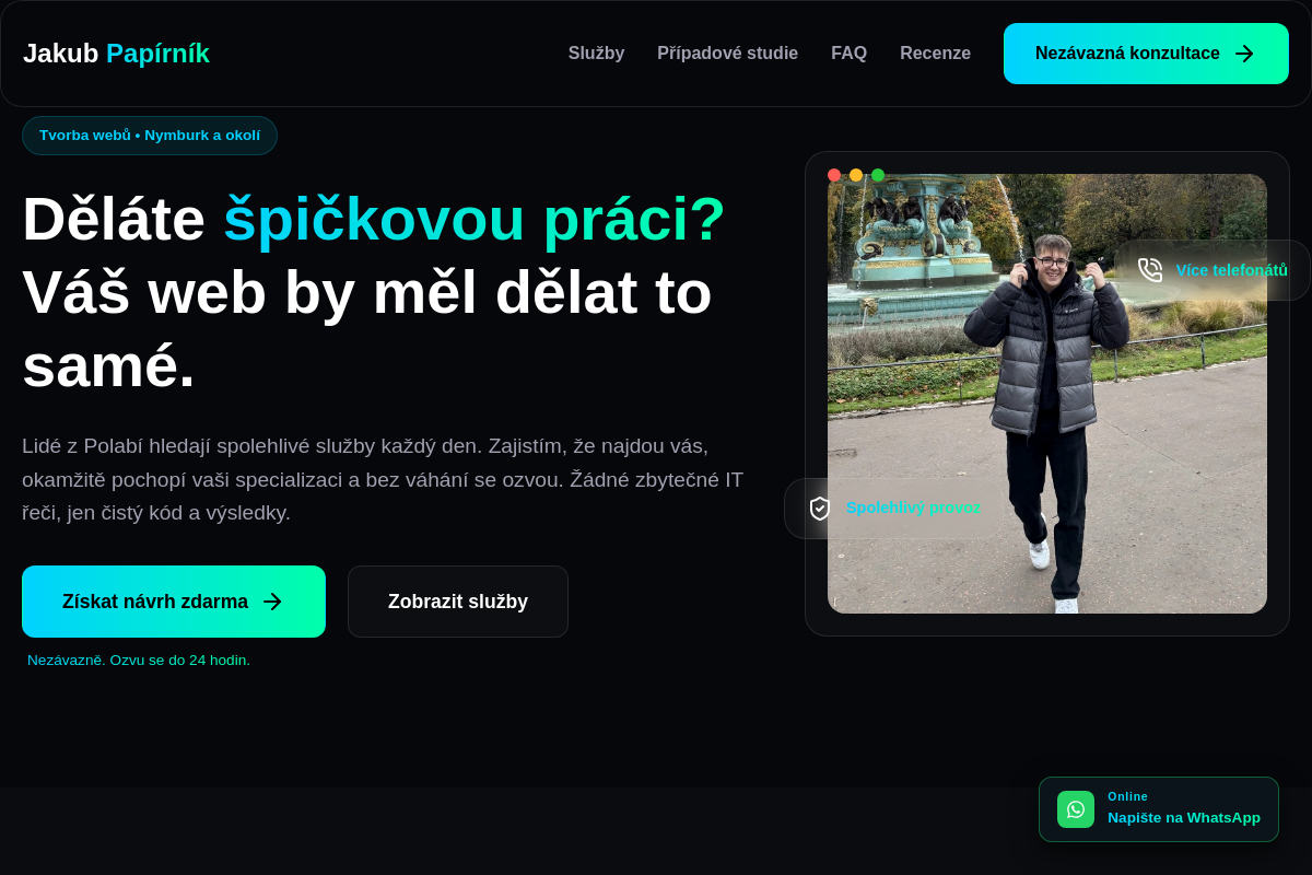 Jakub Papírník – Tvorba webů a automatizace