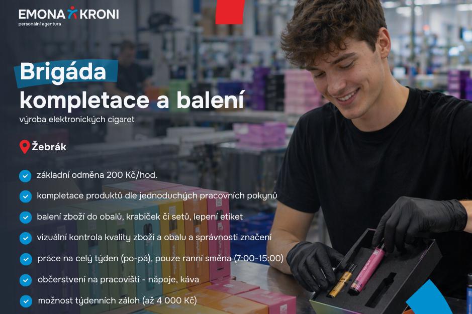 Brigáda | kompletace a balení produktů | jen ranní