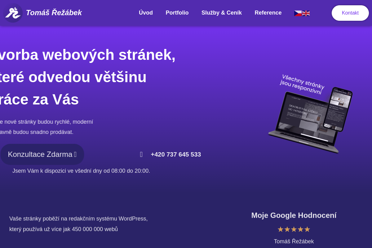 Tvorba webových stránek - Tomáš Řežábek