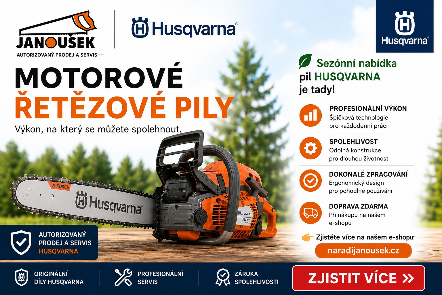 AKCE Motorové řetězové pily Husqvarna