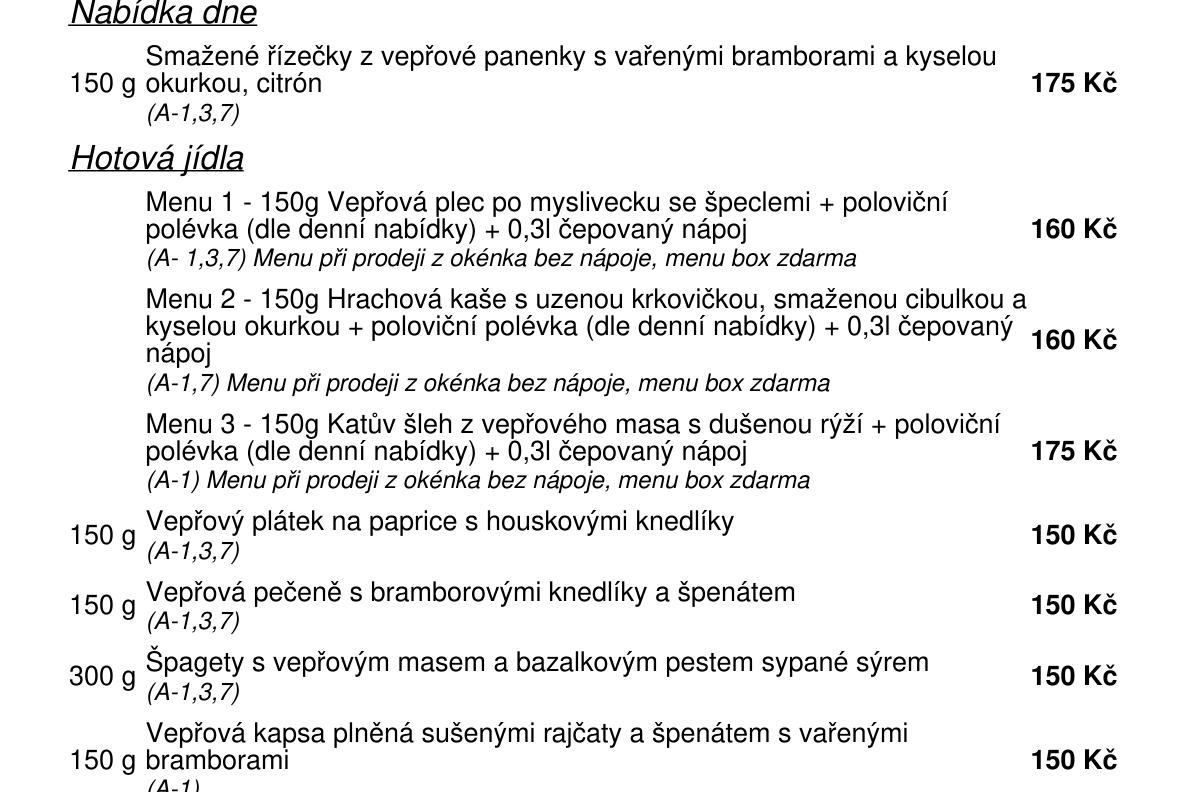 Jídelní nabídka  23.6. 2026