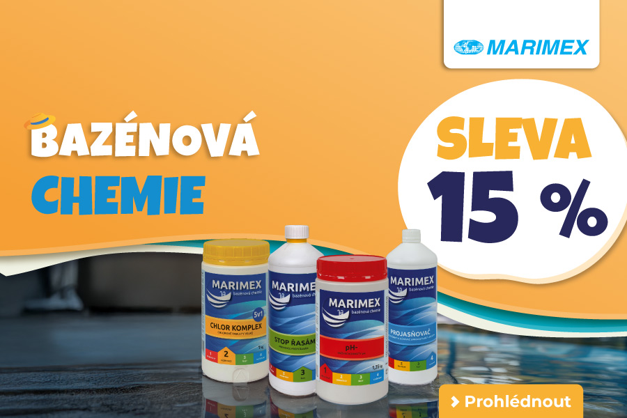 15 % na bazénovou chemii s kódem 26LETO15