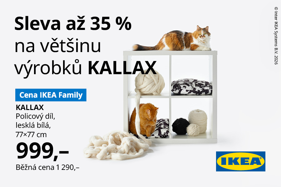 Sleva až 35 % na většinu výrobků ze série KALLAX