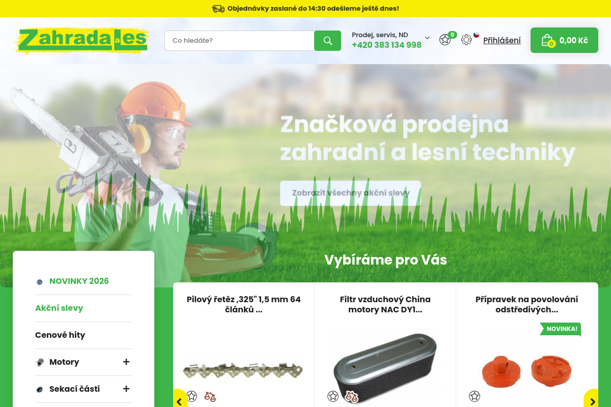 Zahrada a les - značková prodejna