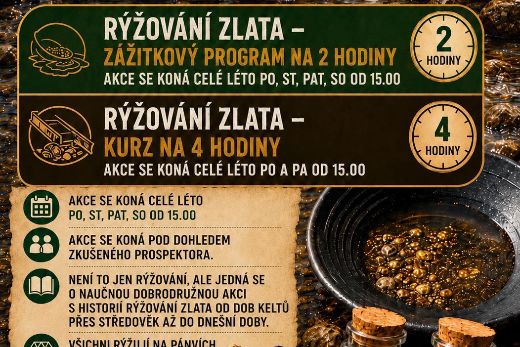 Rýžování zlata - zážitek i kurz