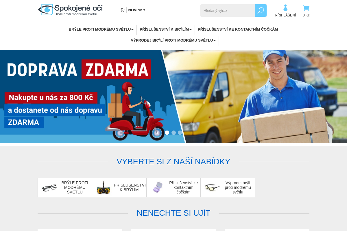 Spokojené oči - Brýle proti modrému světlu