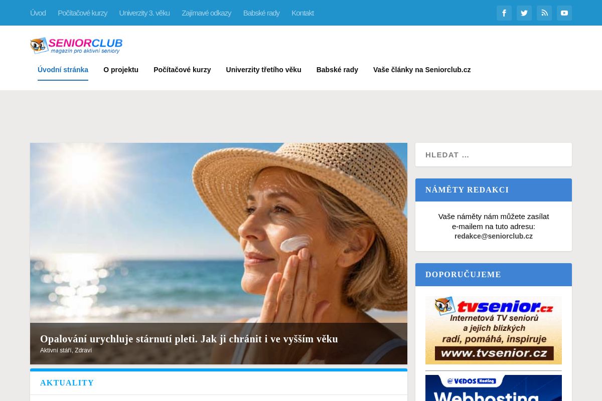 Seniorclub.cz - magazín pro aktivní seniory a jejich blízké