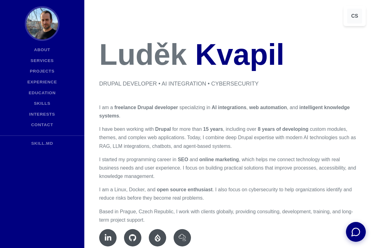Drupal & AI solutions & security Luděk Kvapil