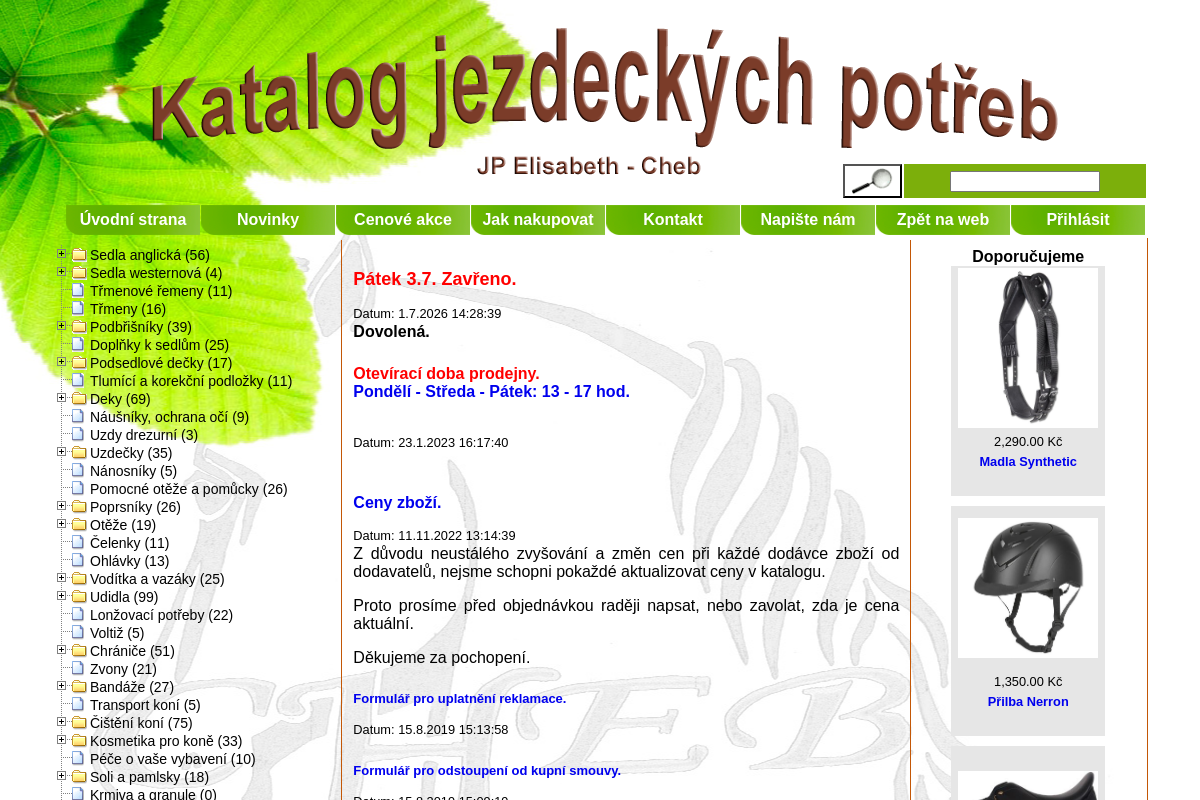 JEZDECKÉ POTŘEBY ELISABETH