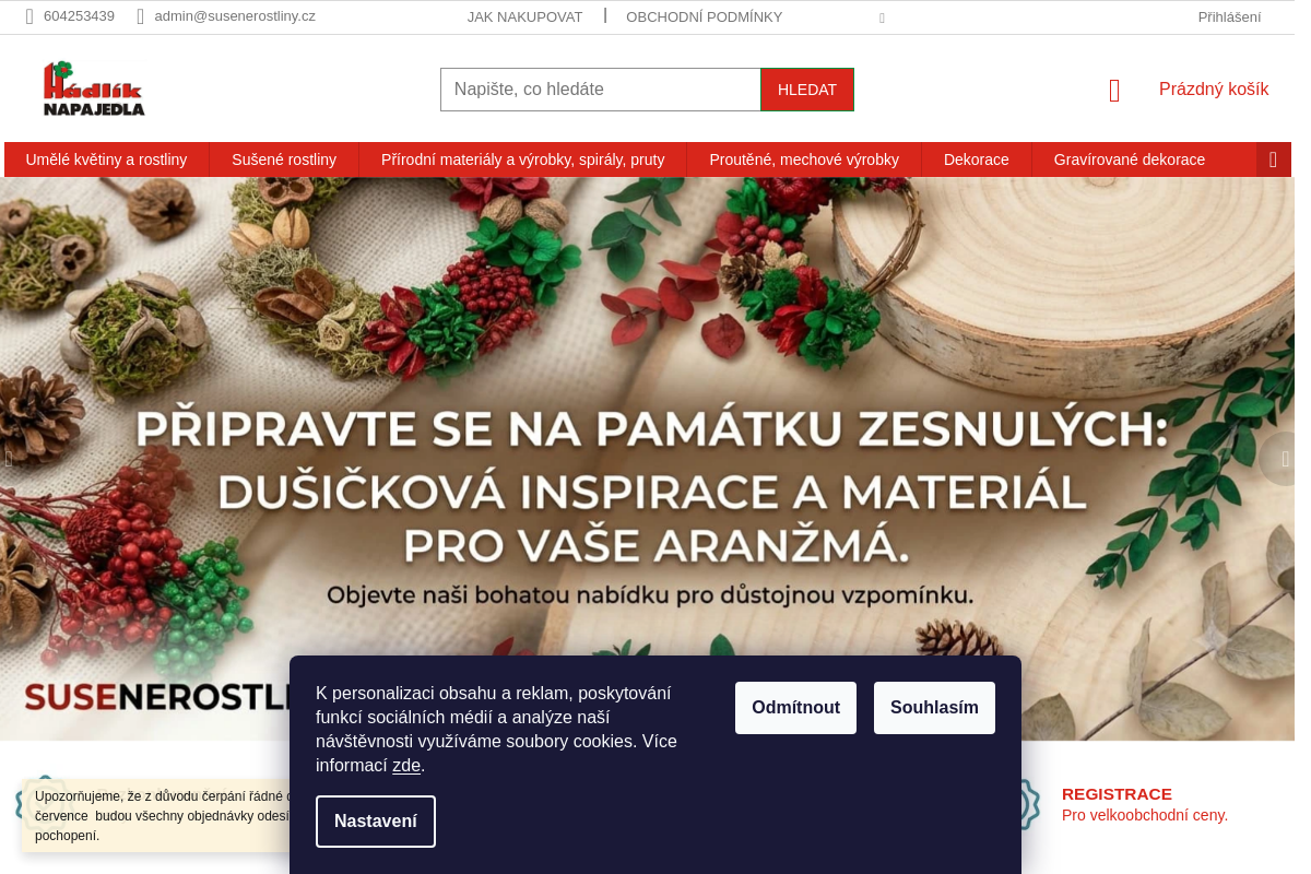 Sušené květiny velkoobchod Hádlík