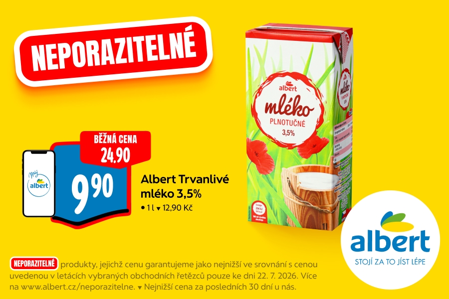 Albert Trvanlivé mléko 3,5%