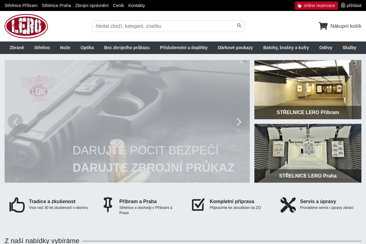 Střelnice a prodejna LERO