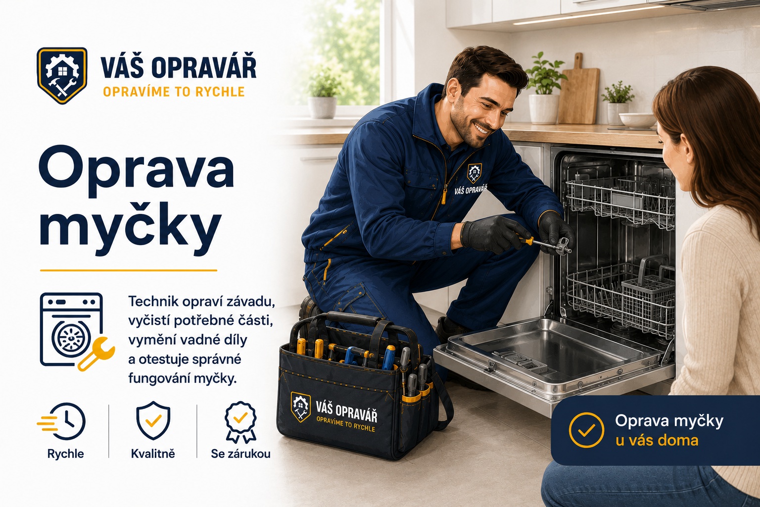 Oprava myček v Praze a okolí - 15km od vás!