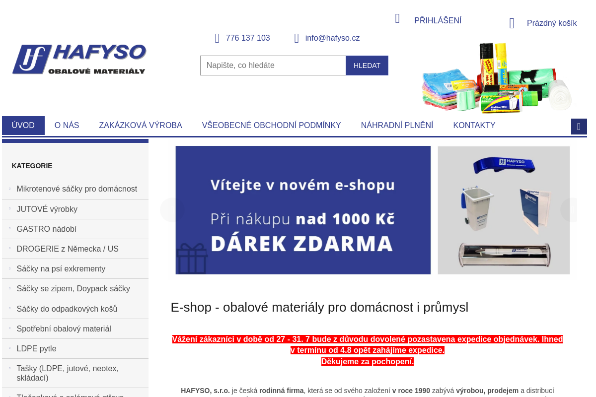 Hafyso - Obalové materiály
