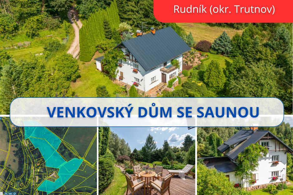 PRODEJ PROSTORNÉHO VENKOVSKÉHO DOMU SE SAUNOU