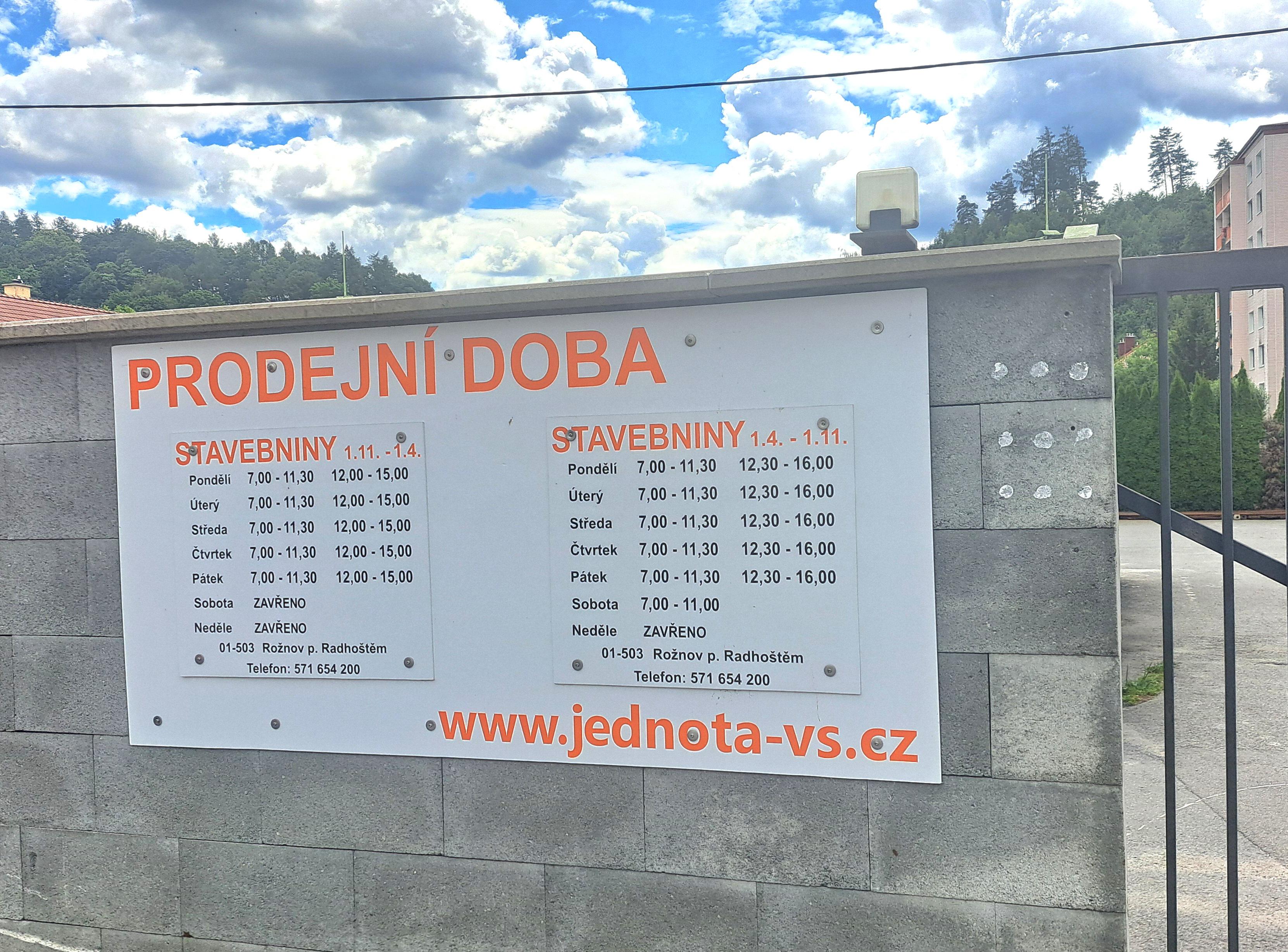JEDNOTA, spotřební družstvo ve Vsetíně - stavebniny foto 1