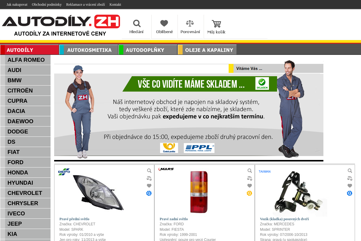 Autodíly ZH