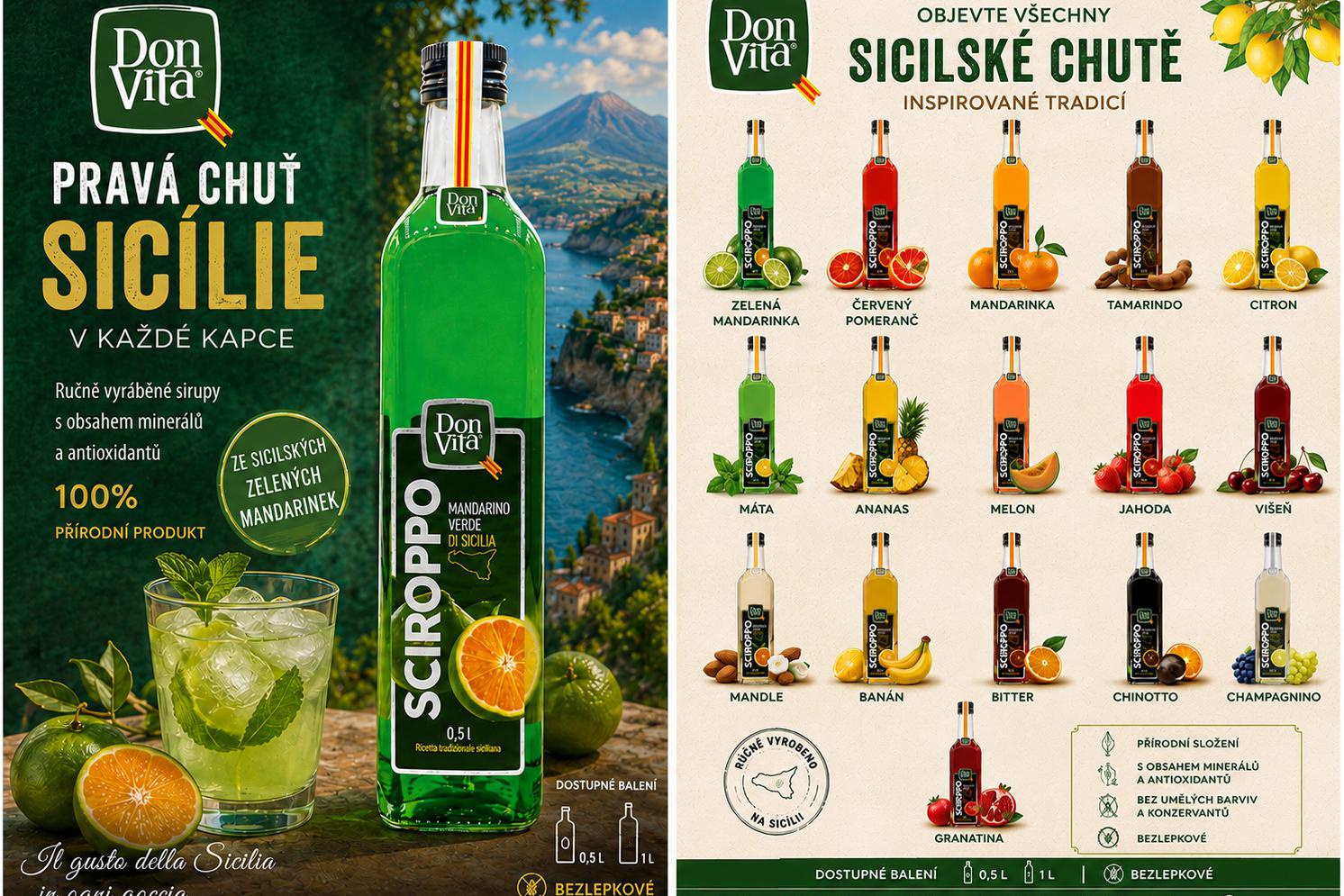výrobce  a distributor  prémiových sicilských sirupů DonVita