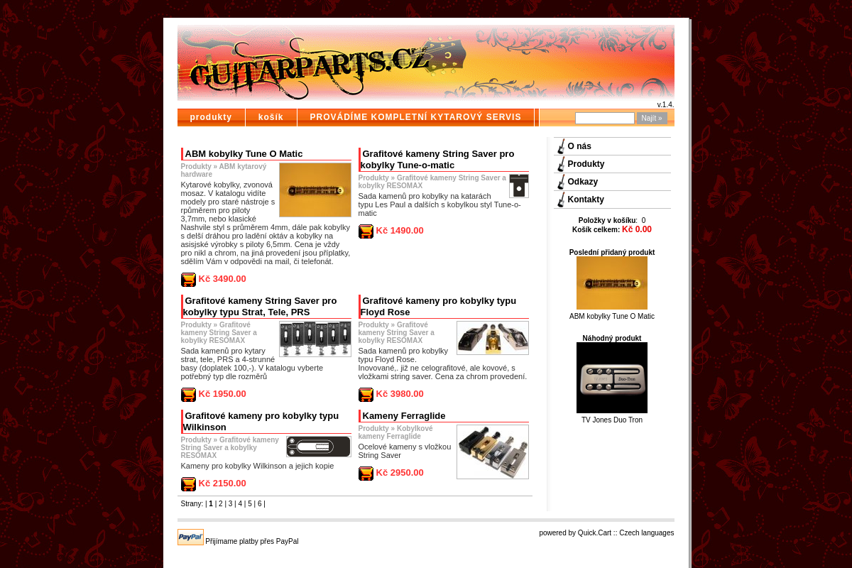 Hudební nástroje Košař - Guitarparts.cz