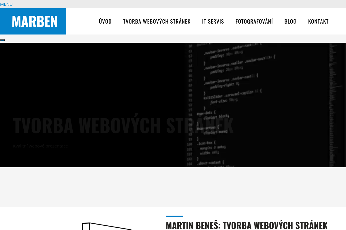 Martin Beneš - tvorba webových stránek
