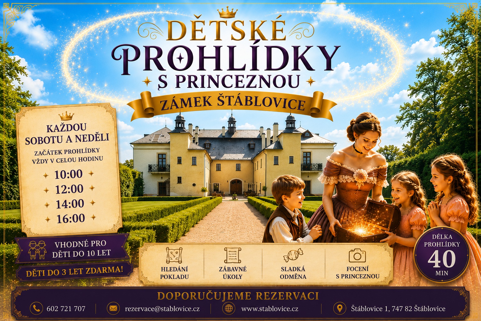 Dětské prohlídky s princeznou na zámku Štáblovice