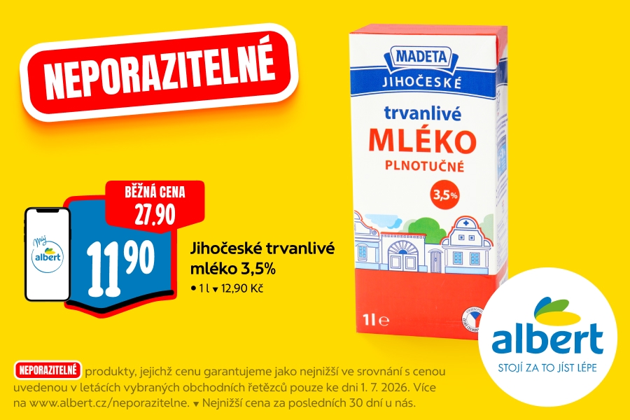 Jihočeské trvanlivé mléko 3,5%