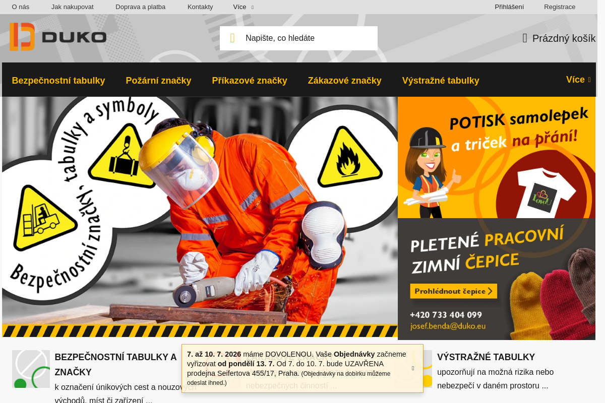 Bezpečnostní značení | Dukoshop.cz