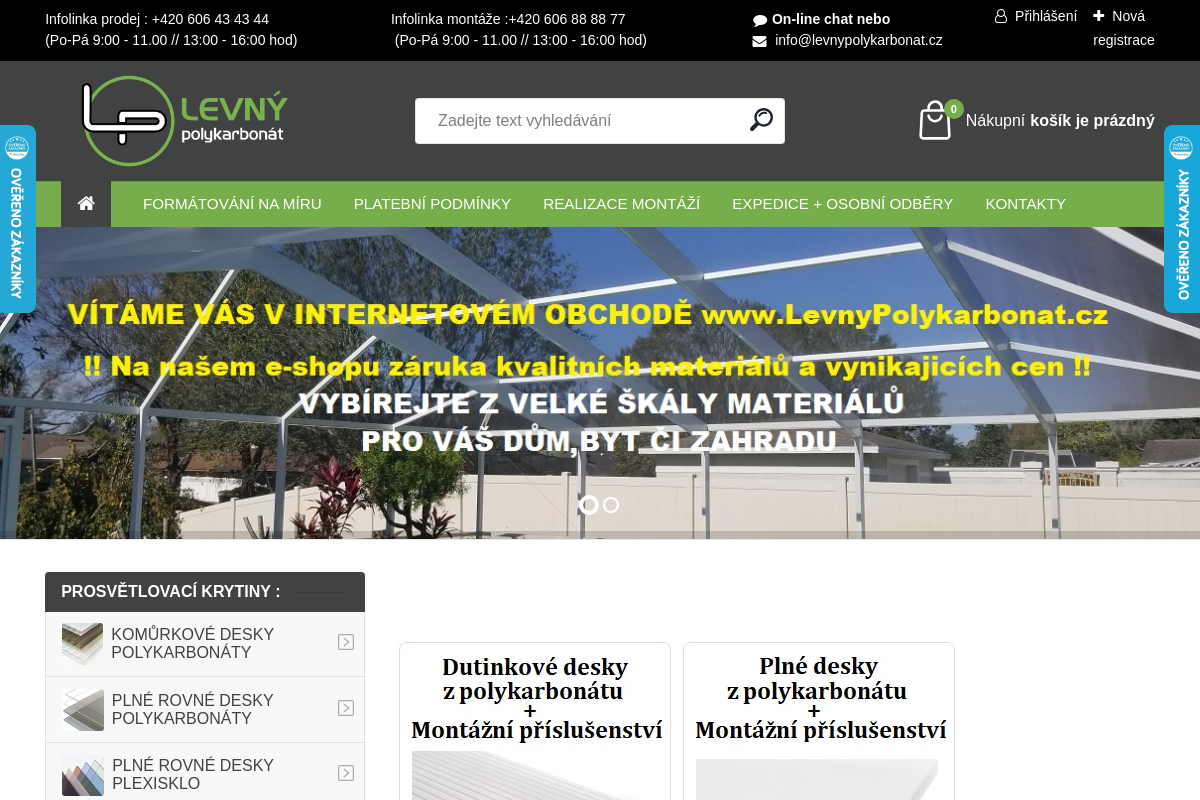 LEVNÝ POLYKARBONÁT