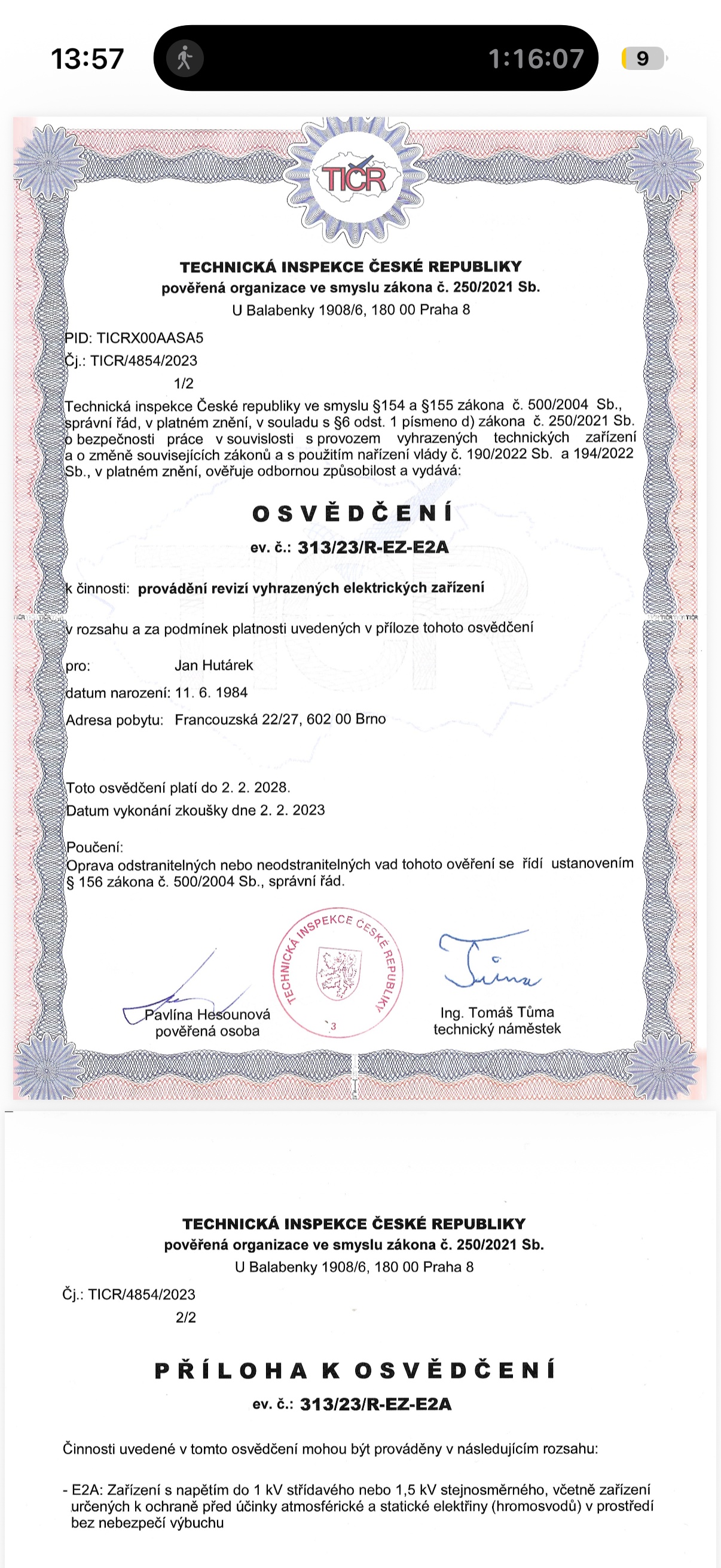 Elektro revize Hutárek foto 2