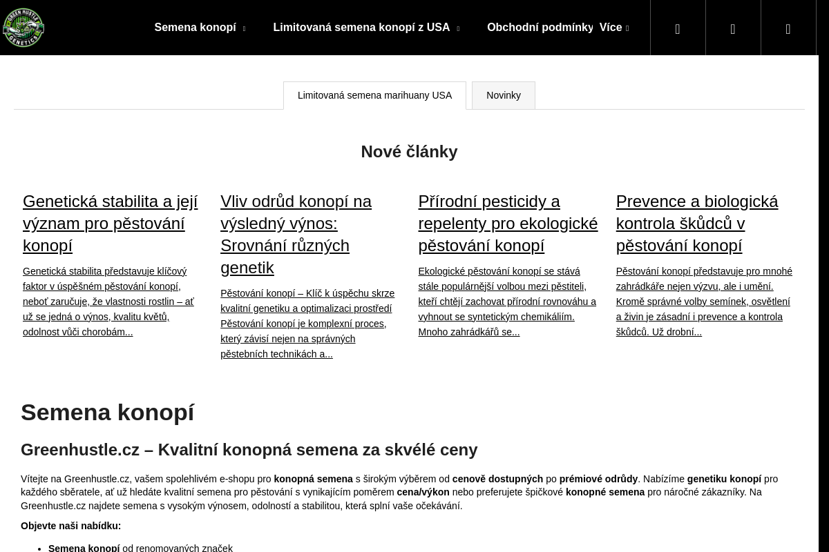 GreenHustle.cz – specialista na konopná semena