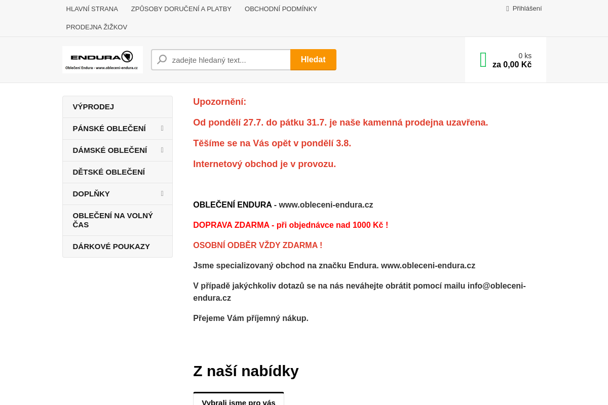Oblečení-endura.cz