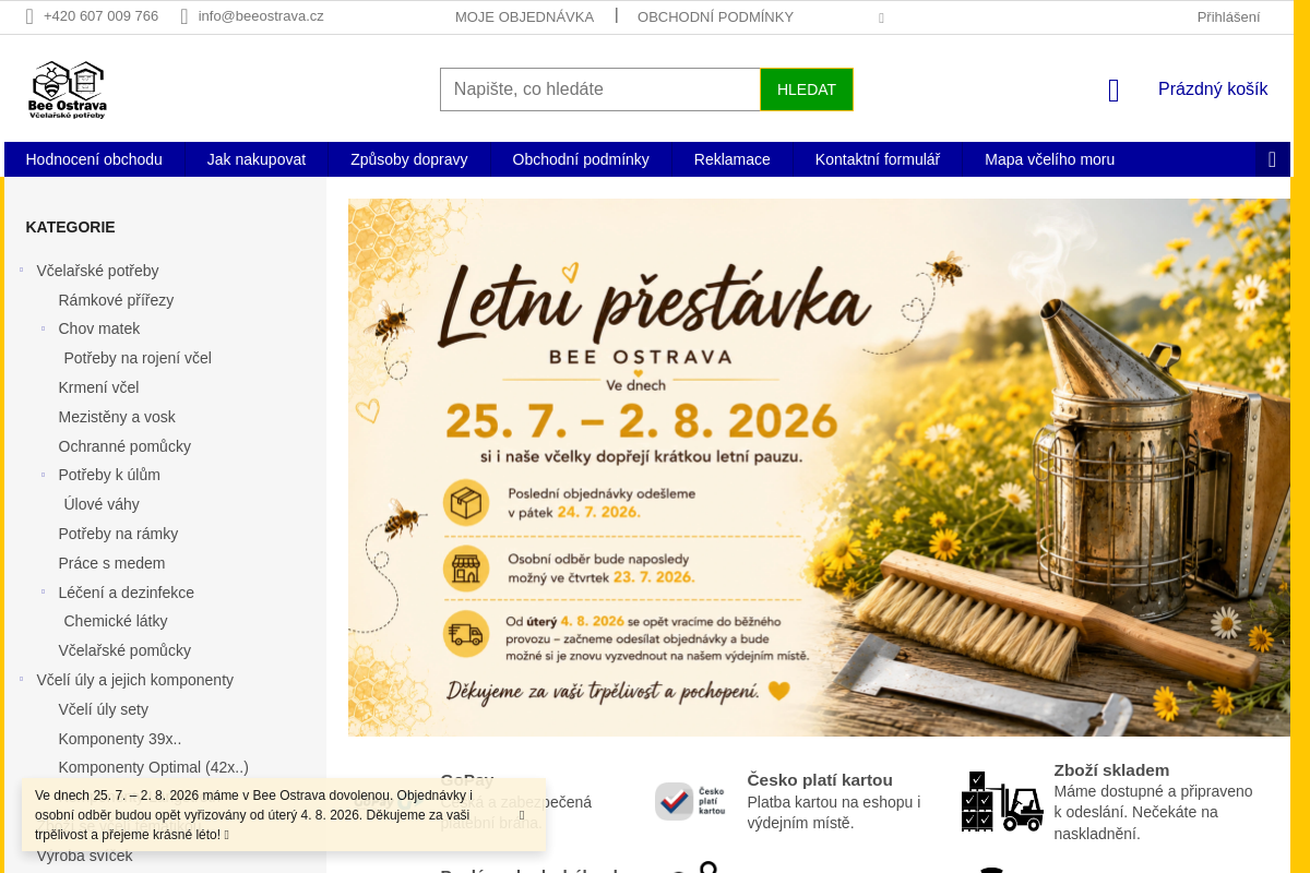 Bee Ostrava - Včelařské potřeby