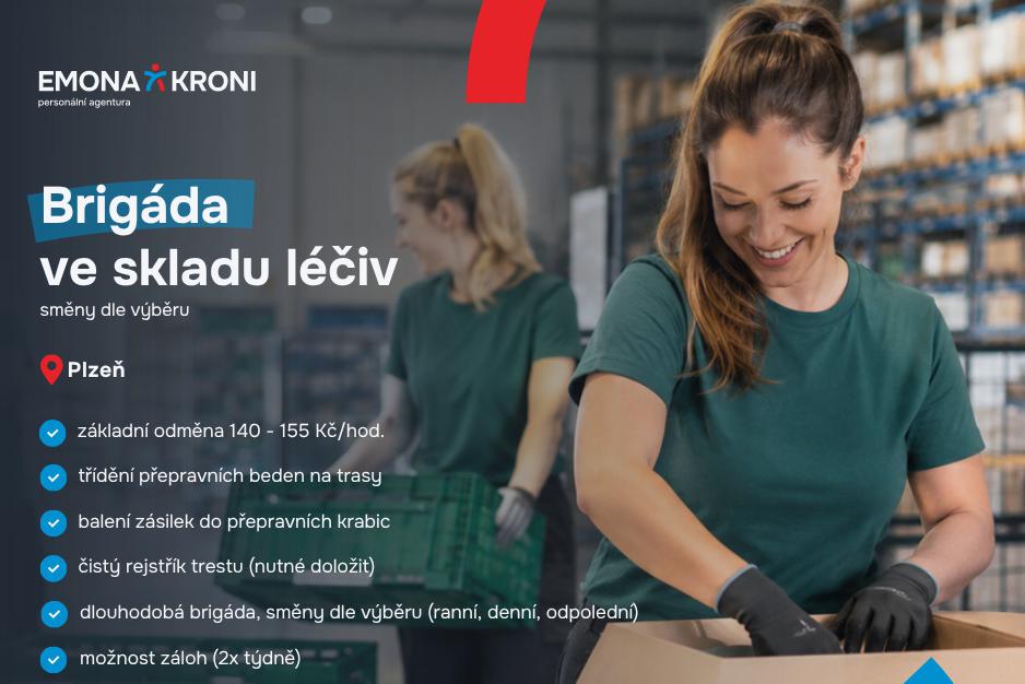 Sklad velkoobchodu léčiv | směny dle výběru