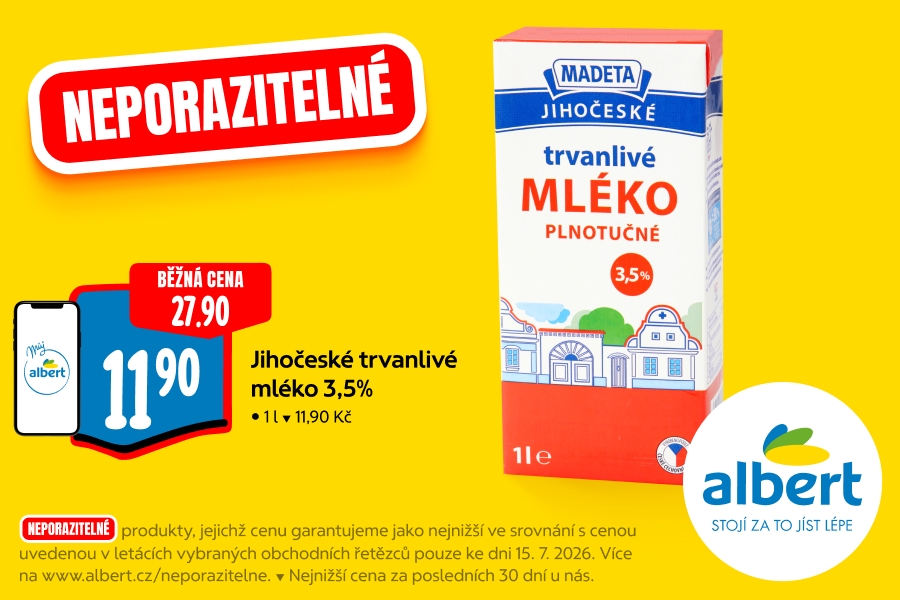 Jihočeské trvanlivé mléko 3,5%