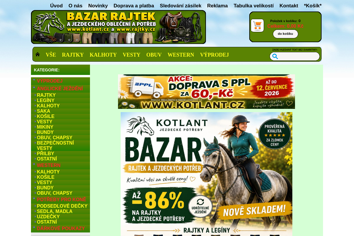 Jezdecké potřeby - Kotlant.cz