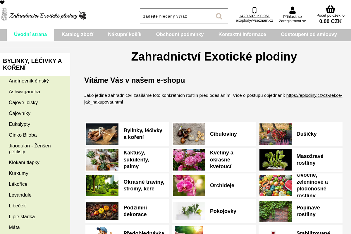 Zahradnictví Exotické plodiny