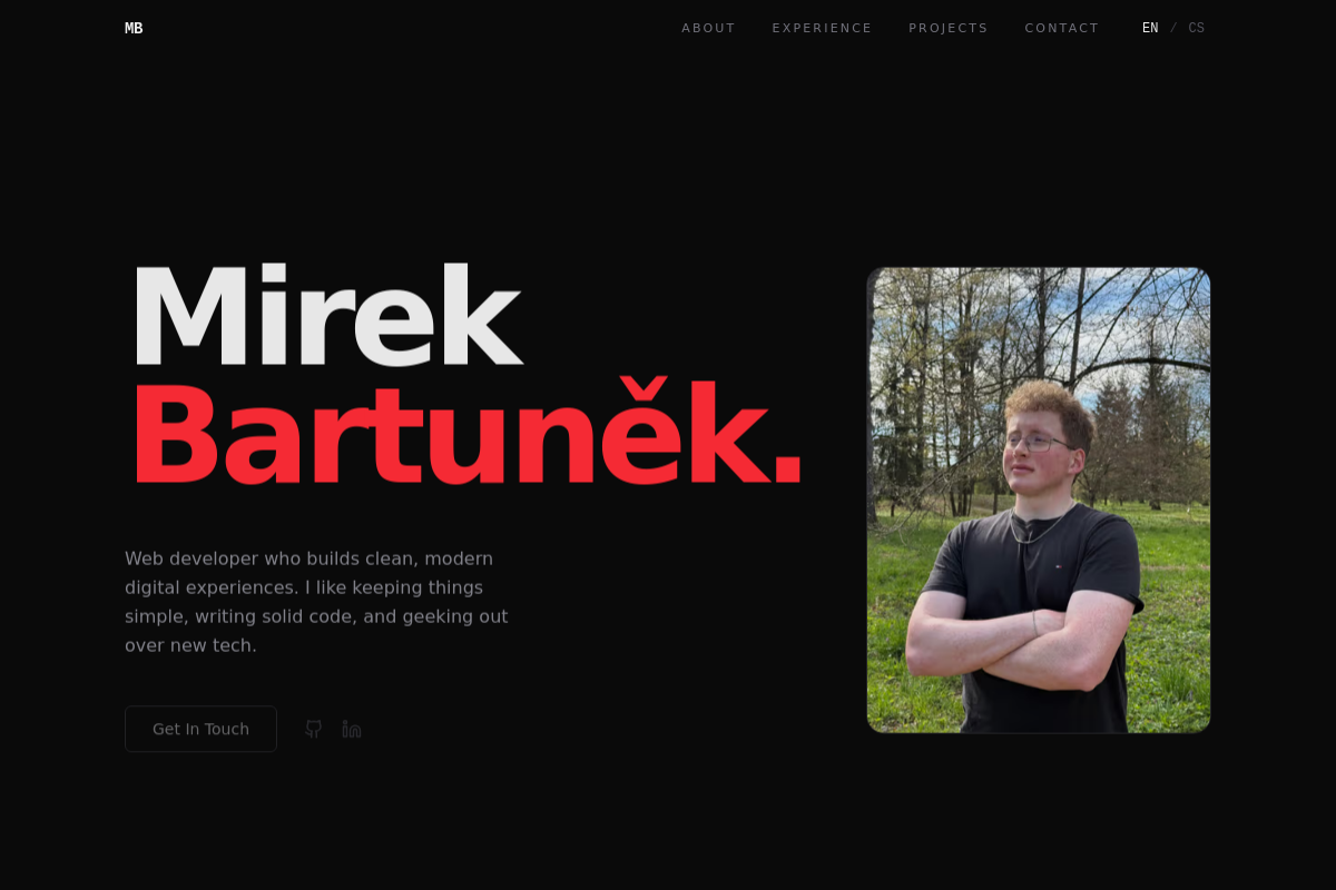 Miroslav Bartuněk - Web Developer