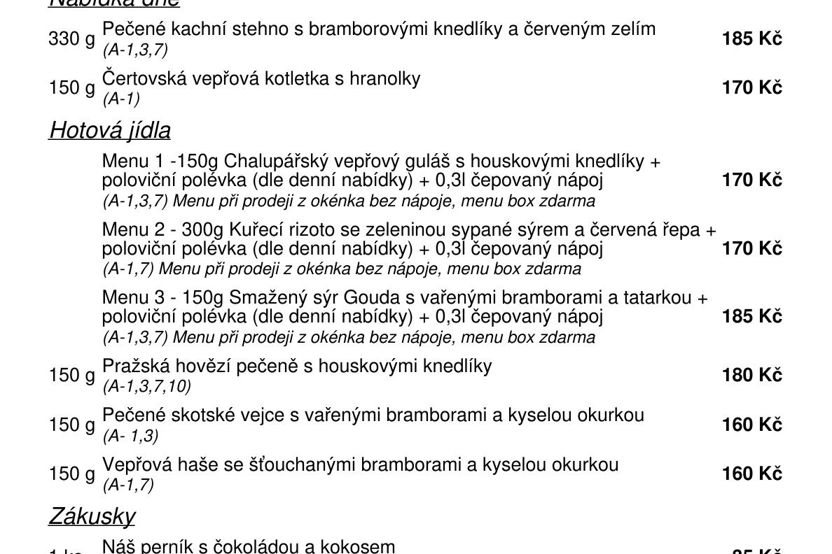 Jídelní nabídka  23.7. 2026