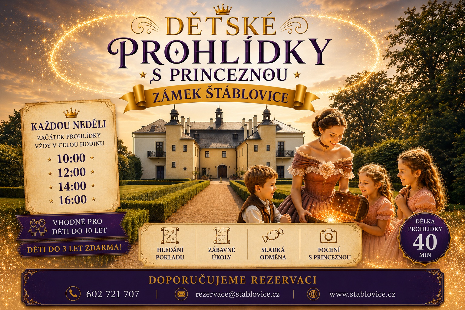 Dětské prohlídky s princeznou na zámku Štáblovice