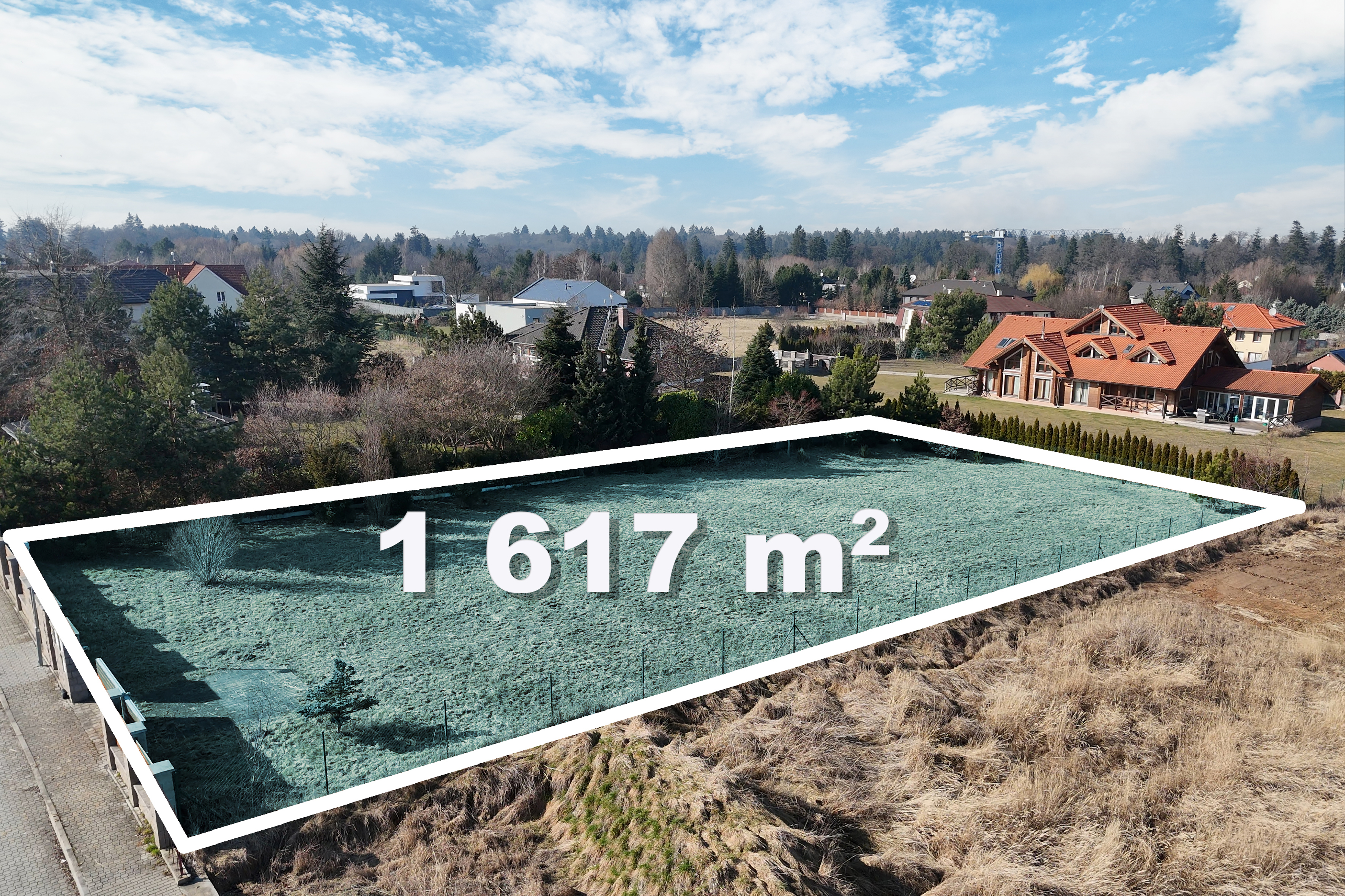 Prodej stavebního pozemku 1617 m² Osnice