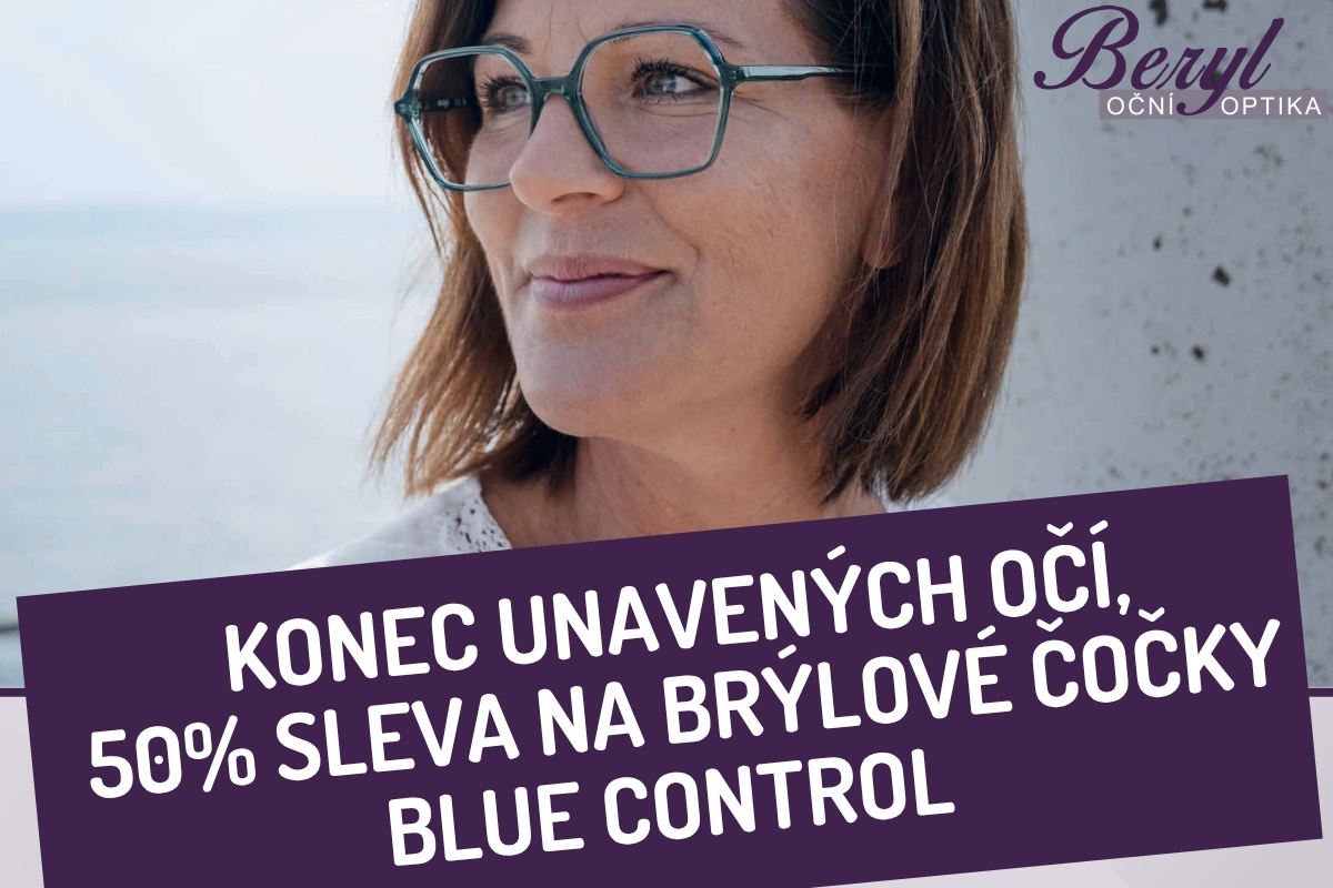 50% sleva na brýlové čočky s BlueControl