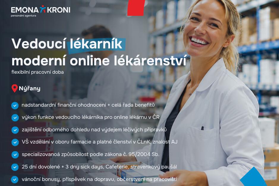 Vedoucí lékárník | moderní online lékárenství
