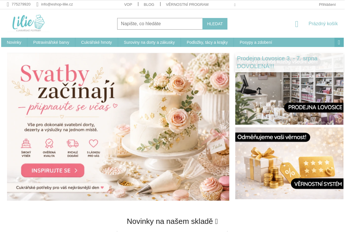 Eshop-lilie.cz: Cukrářské potřeby a pomůcky