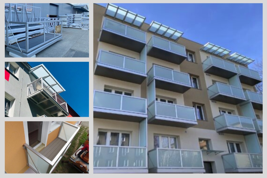 Hliníkové závěsné balkony DESIGNO výroba a montáž