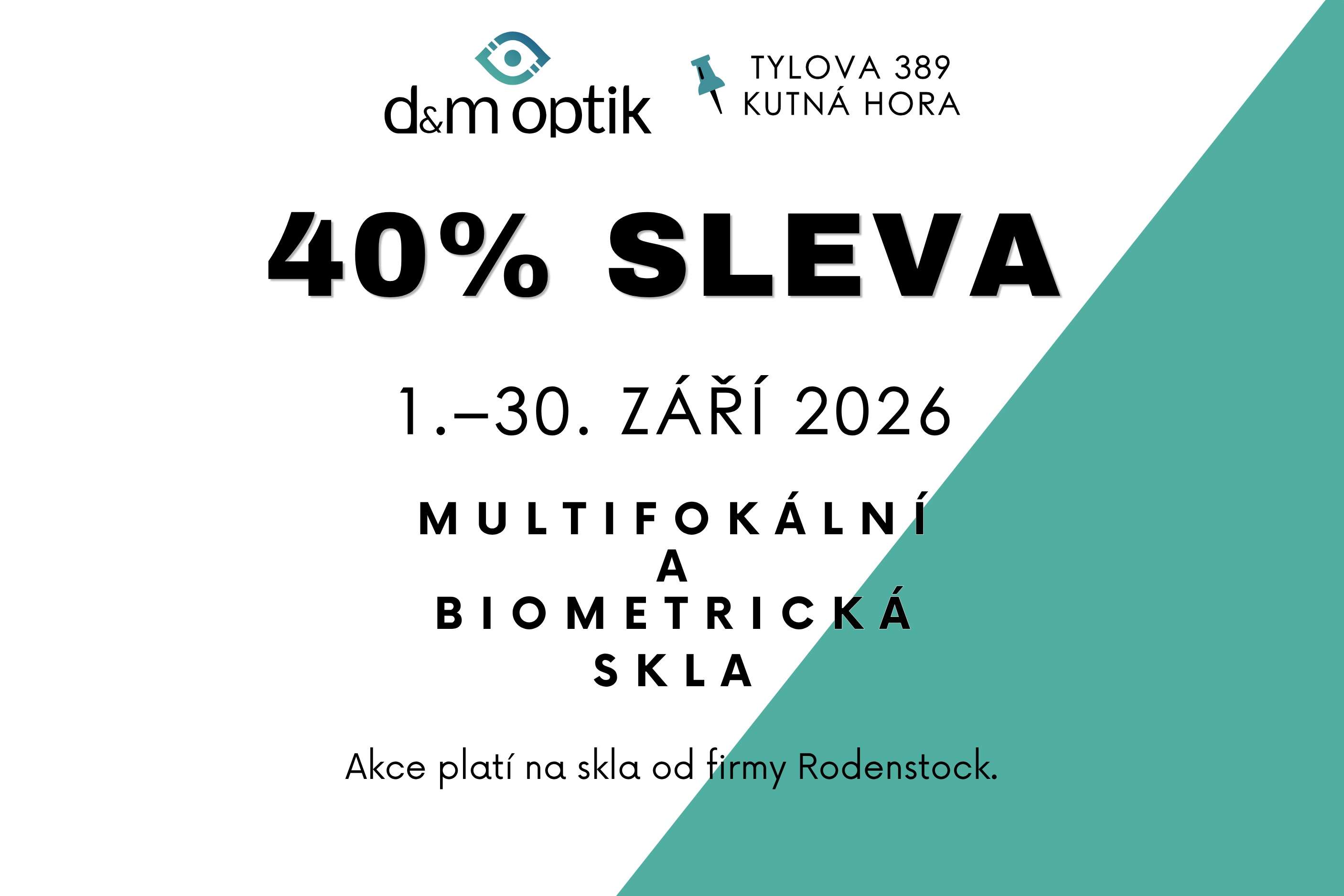 40% sleva na multifokální a biometrická skla