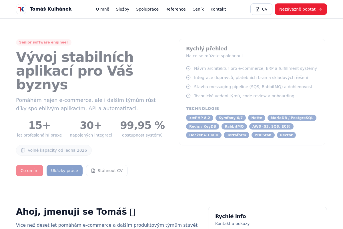 Web Developer Tomáš Kulhánek