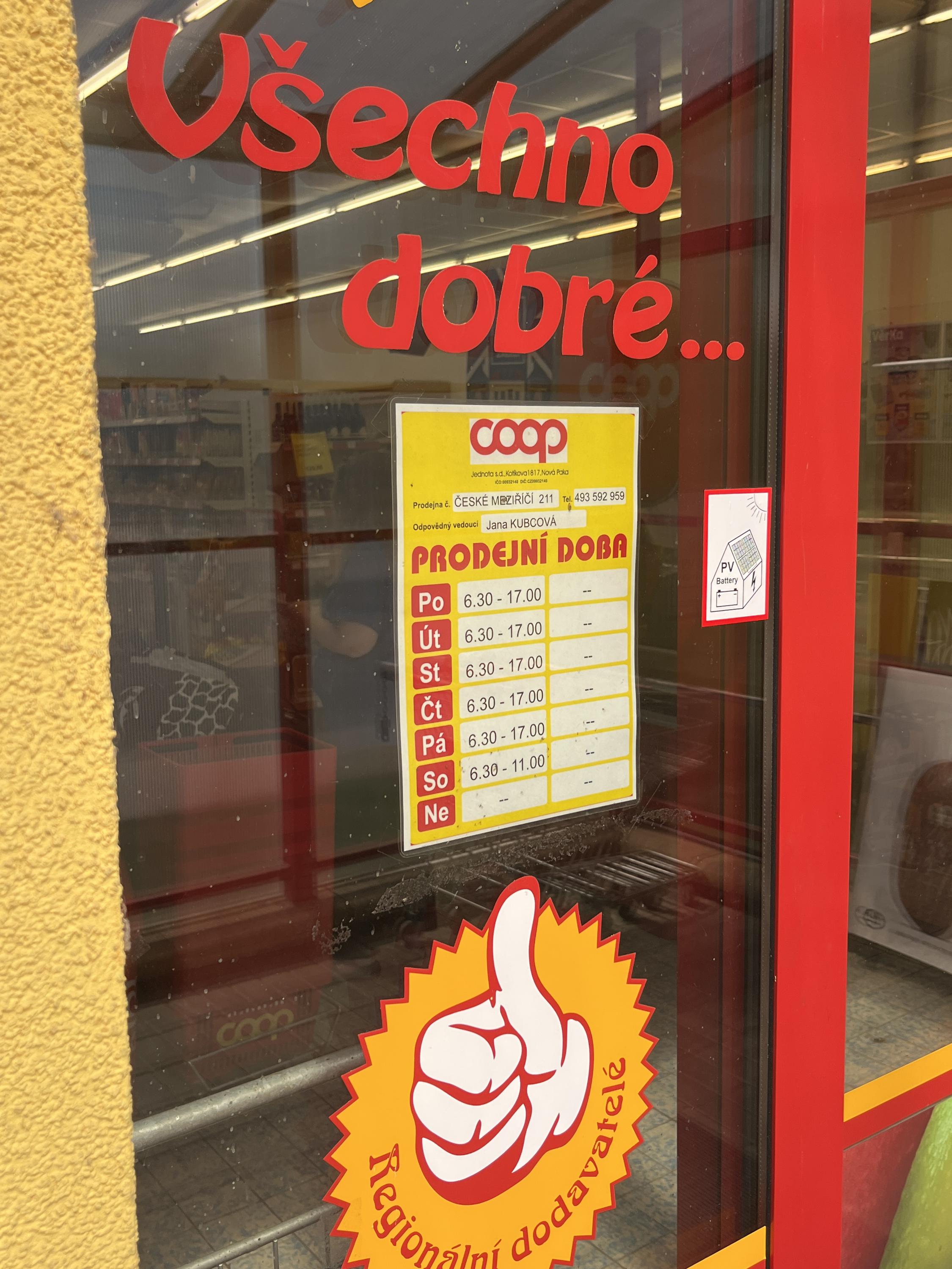 Jednota, spotřební družstvo Nová Paka - COOP foto 1