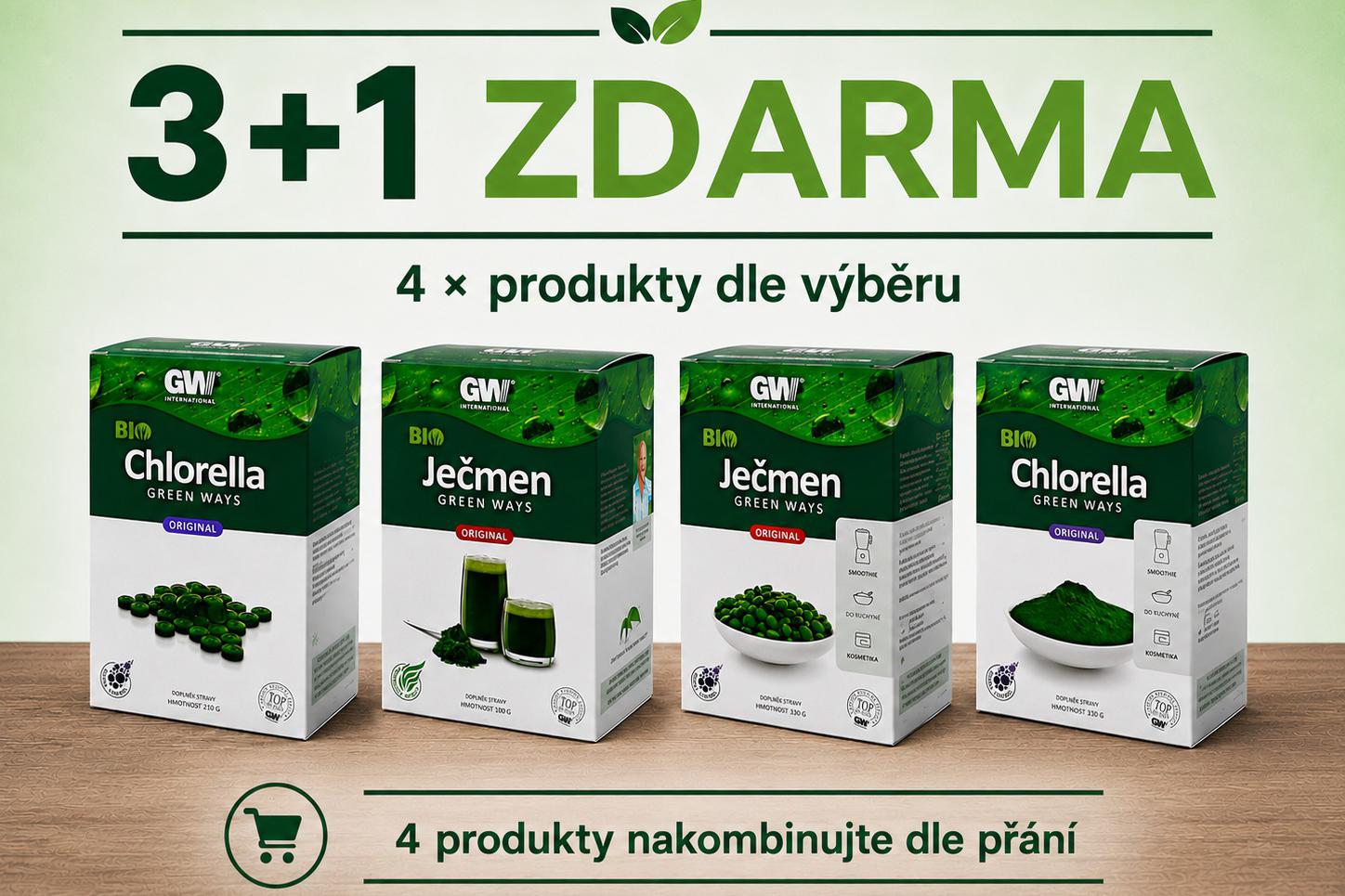 4 produkty Green Ways dle výběru à 900 Kč/kus
